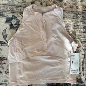 Athleta light pink crosstrain zip tank size M NWT